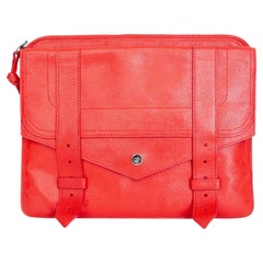 Saint Laurent Croc Embossed Red Patent Sac Coeur Heart Clutch Bag For Sale  at 1stDibs