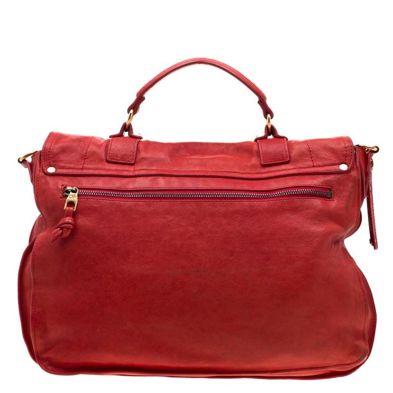 Proenza Schouler Red Leather Large PS1 Top Handle Bag For Sale at 1stDibs