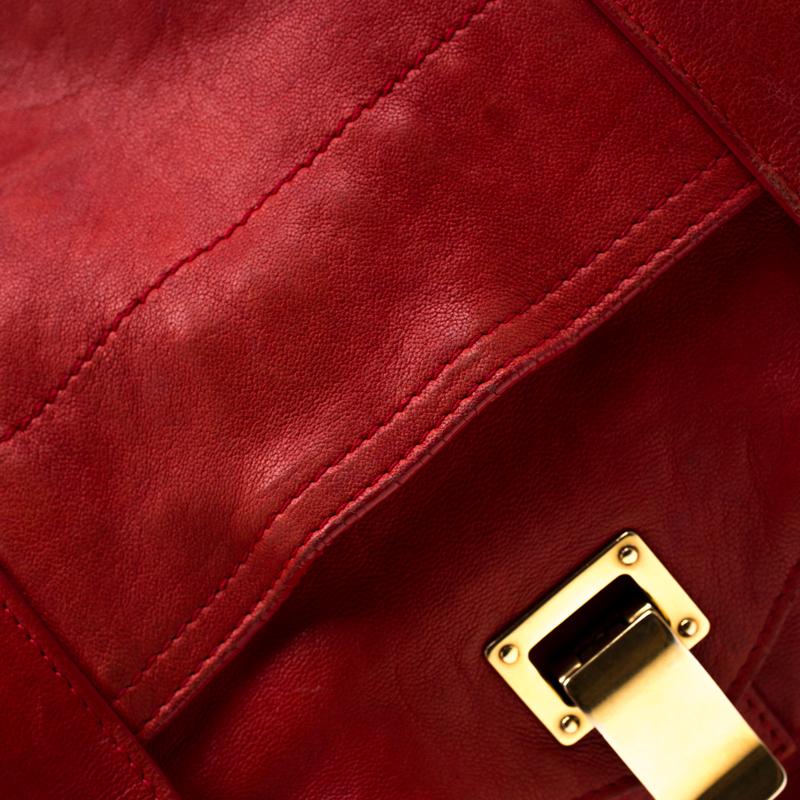 Women's Proenza Schouler Red Leather Large PS1 Top Handle Bag
