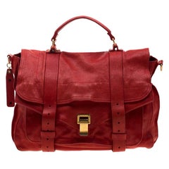 Proenza Schouler Red Leather Large PS1 Top Handle Bag