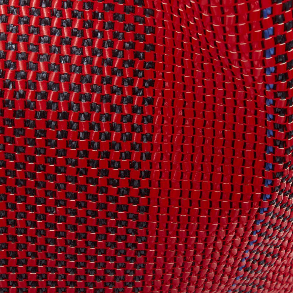 PROENZA SCHOULER red raffia leather trim mixed woven XL tote bag 2