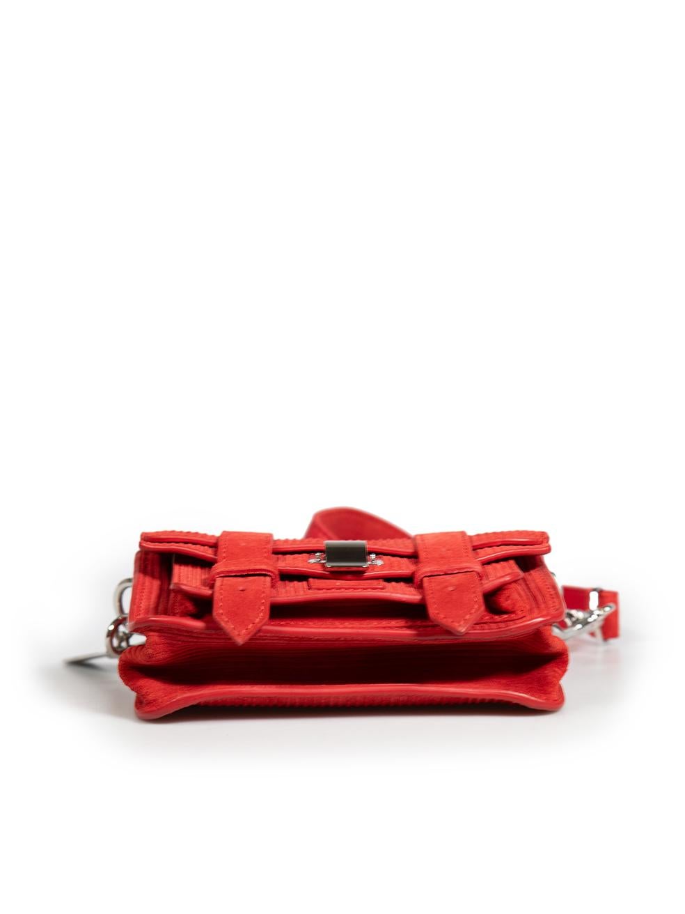 Women's Proenza Schouler Red Suede Corduroy PS1 Micro Bag