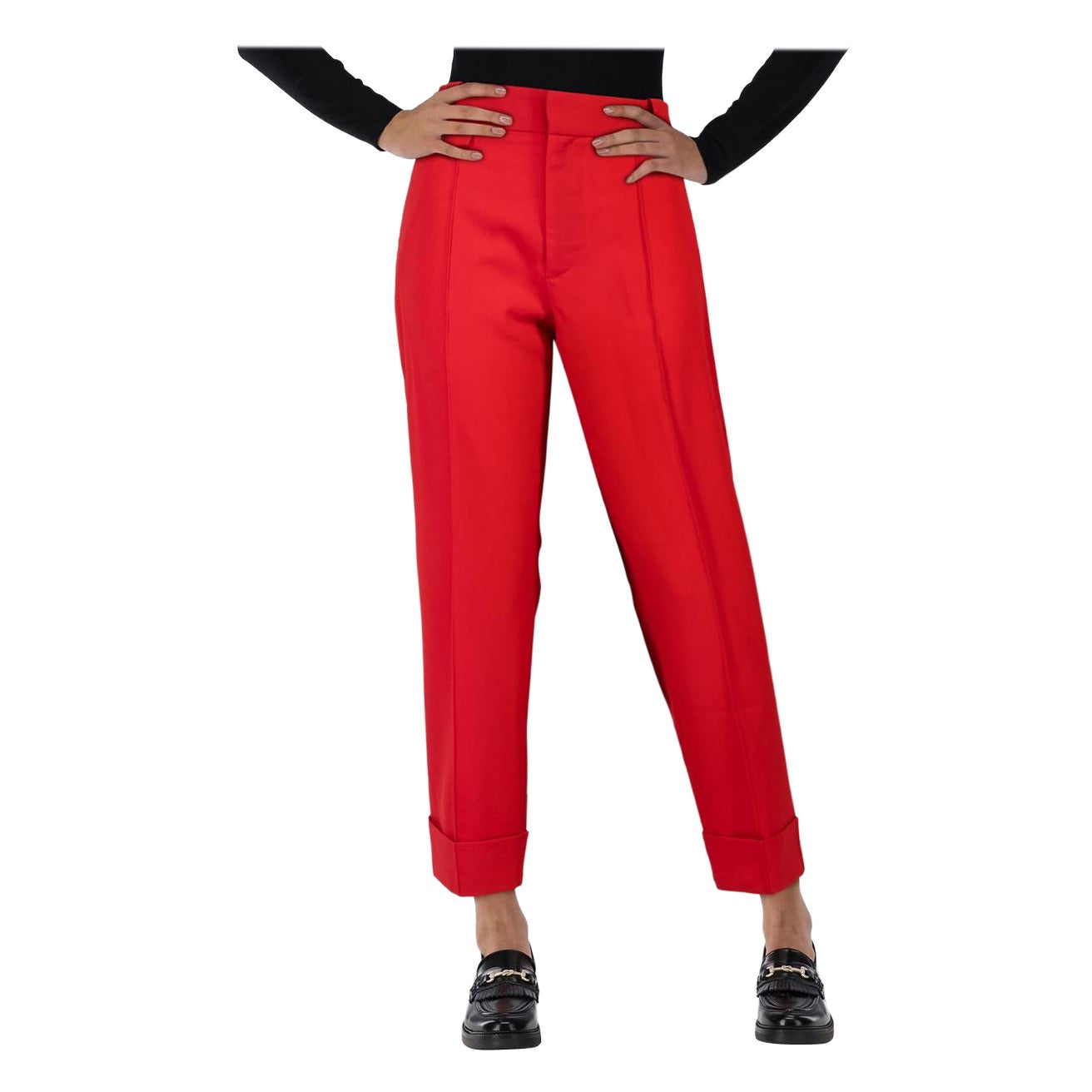 Proenza Schouler Red Wool Tapered Trousers Size L