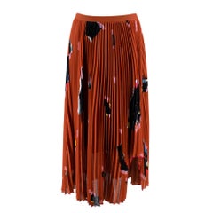 Proenza Schouler Rust Graphic Print Pleated Skirt - Size US 6