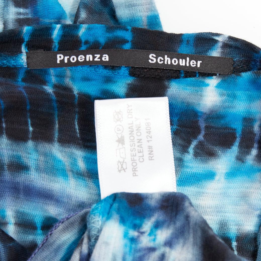 PROENZA SCHOULER Signature blue tie dye cotton long sleeve crew top M For Sale 3