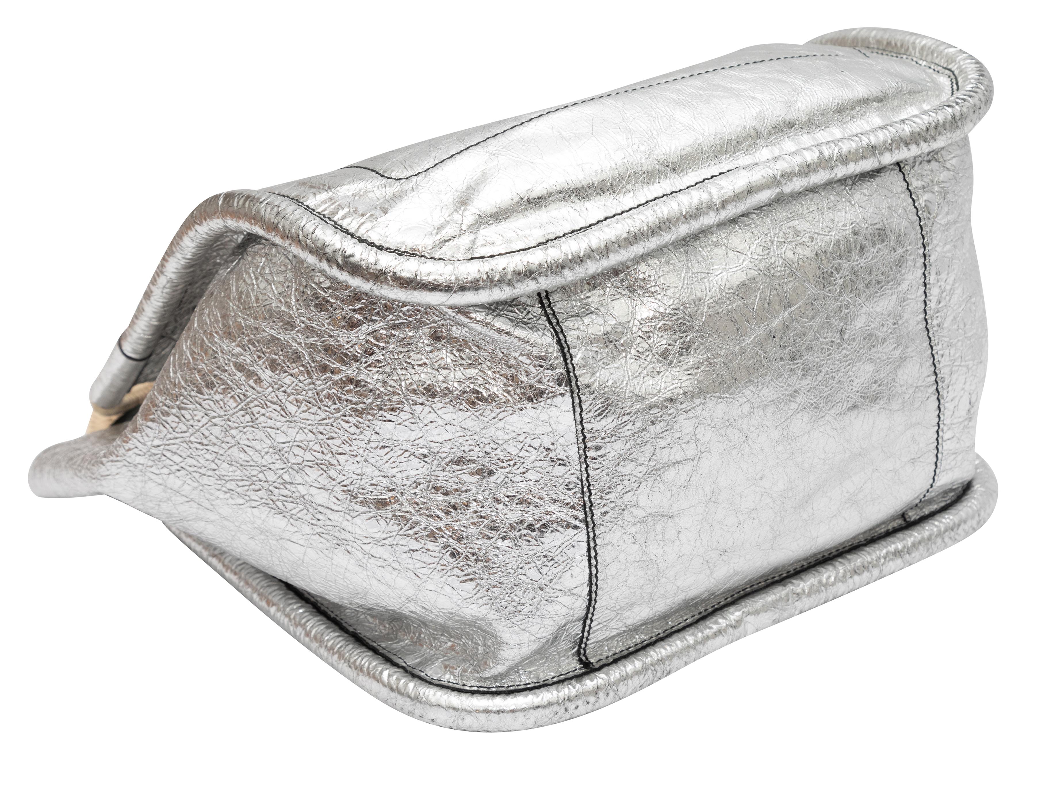 Women's or Men's Proenza Schouler Silver Metallic Leather Shoulder Bag