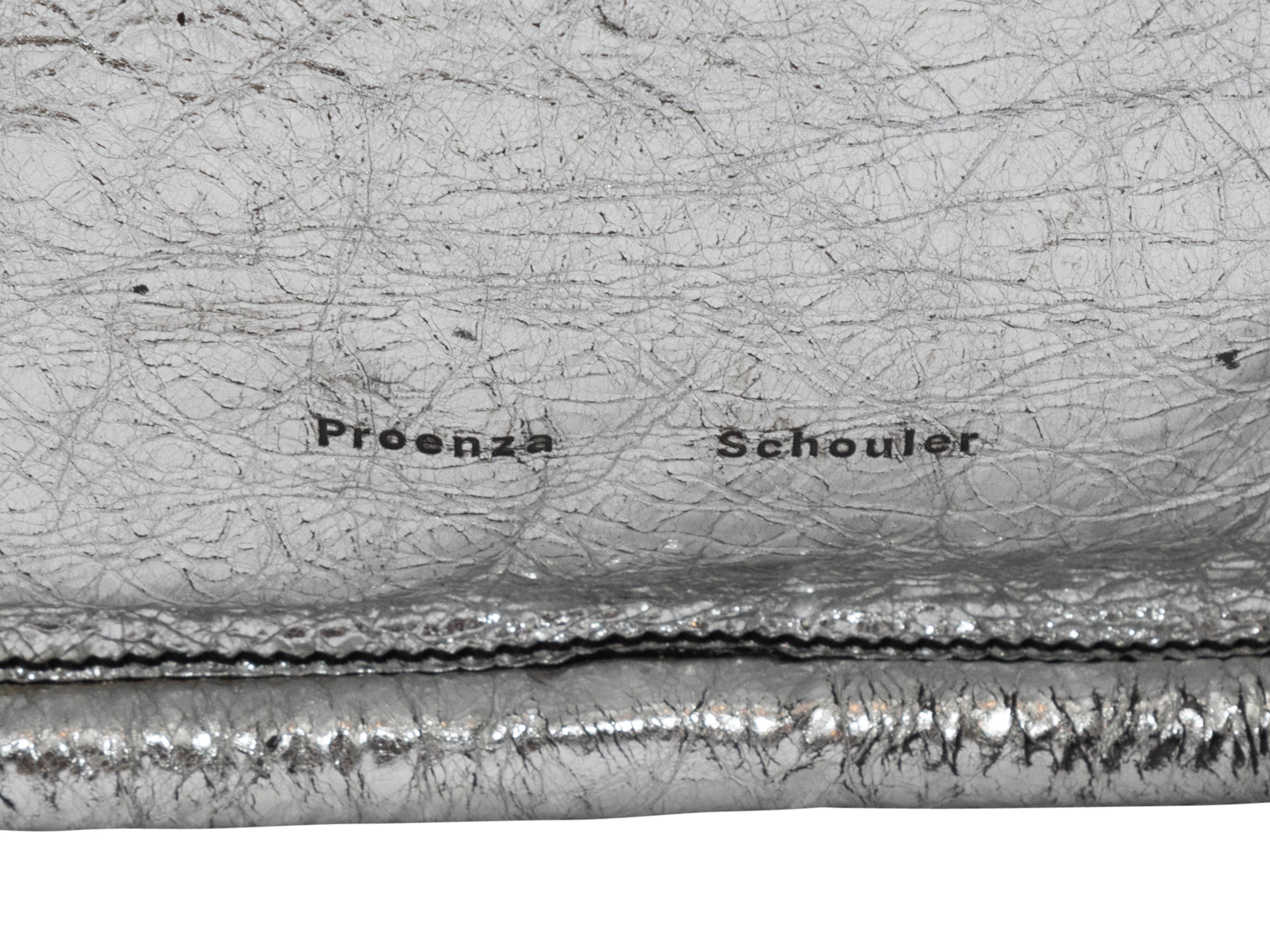Proenza Schouler Silver Metallic Leather Shoulder Bag 1