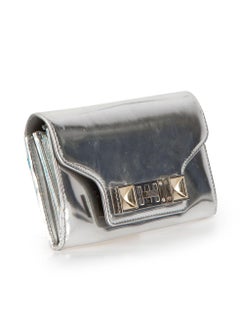 Proenza Schouler Silver Patent PS11 Metallic Wallet
