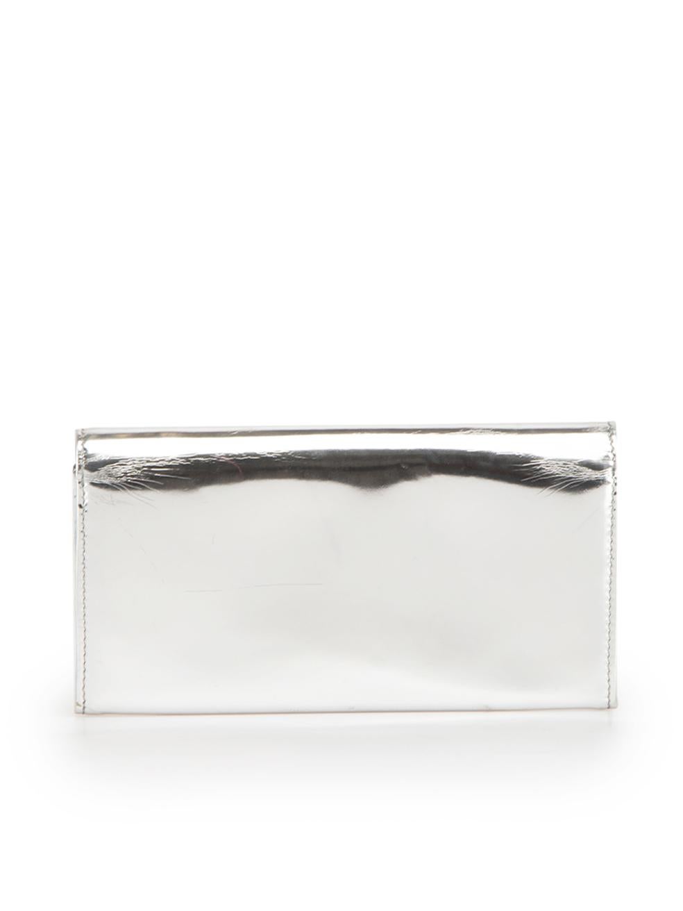 Proenza Schouler Silver Patent PS11 Metallic Wallet In Good Condition For Sale In London, GB