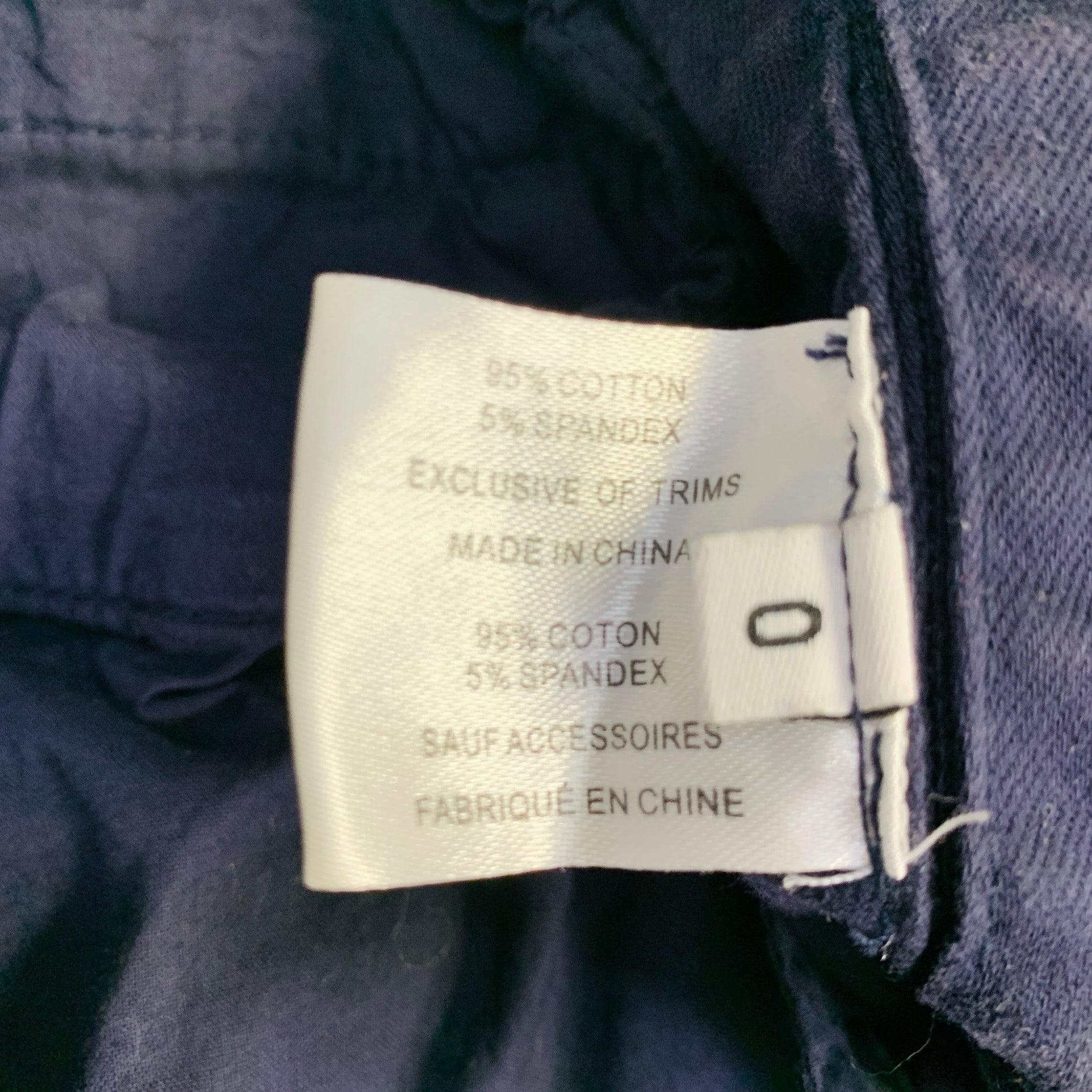 PROENZA SCHOULER Size 0 Navy Black Cotton Blend Marbled Belted Button Fly Shorts (short à ceinture et braguette à boutons) Pour femmes en vente