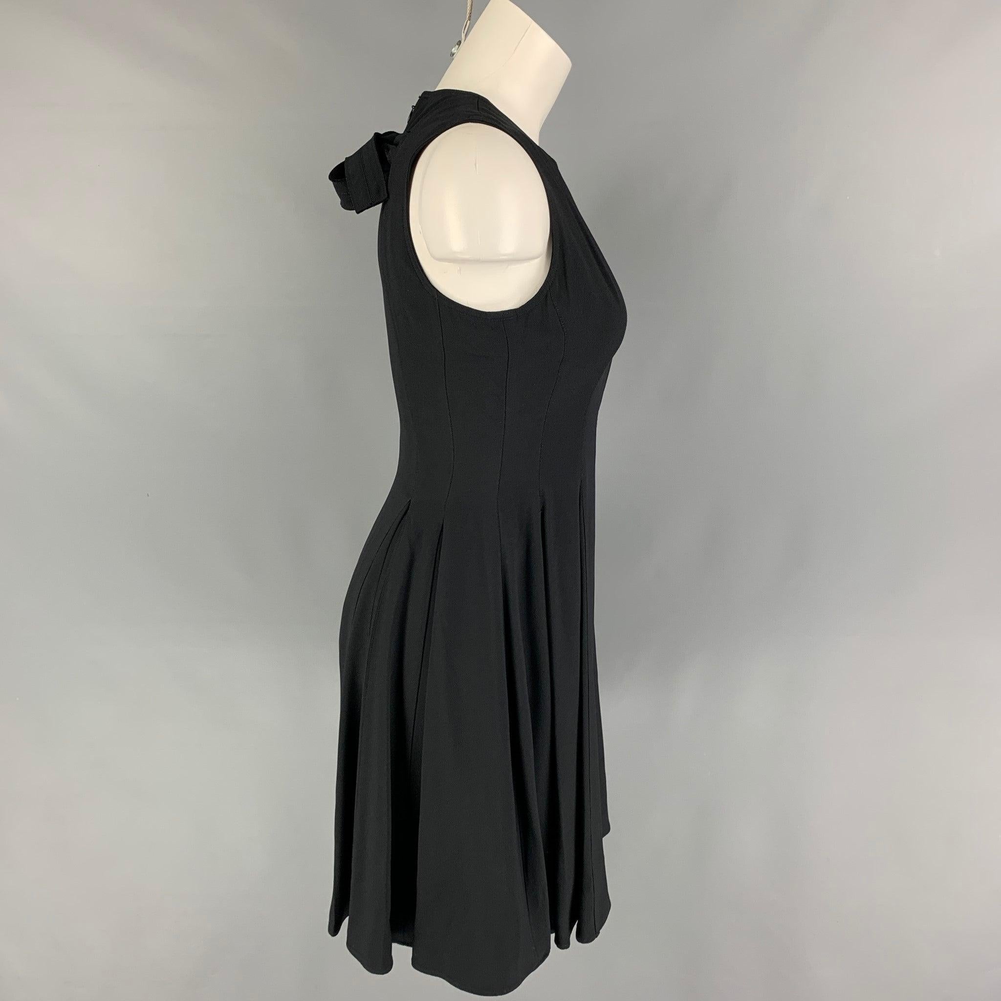 PROENZA SCHOULER Size 2 Black Acetate Viscose A-Line Dress In Excellent Condition For Sale In San Francisco, CA