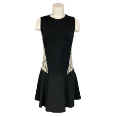 PROENZA SCHOULER Size 6 Black & White Acrylic Blend Sleeveless A-line Dress