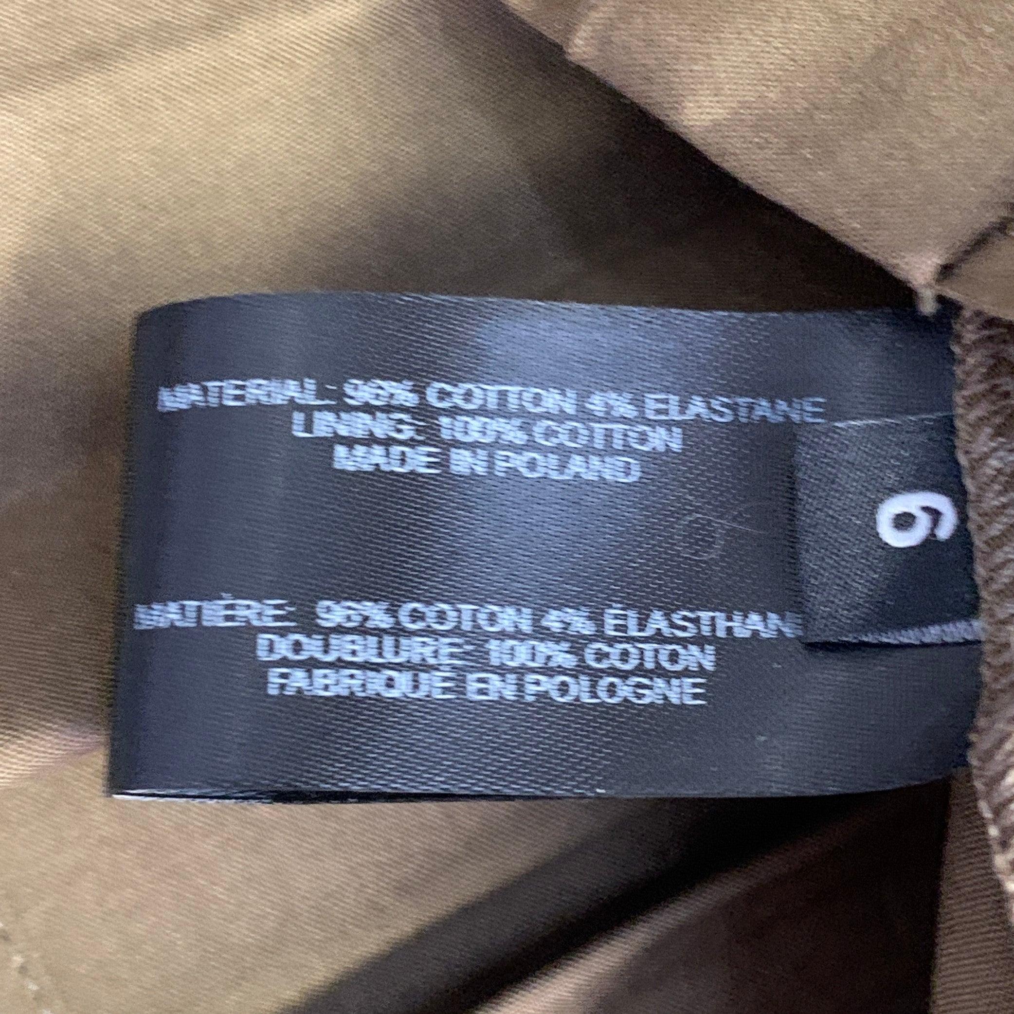 PROENZA SCHOULER Größe 6 Monica Braun Baumwollmischung plissierte Bluse mit V-Ausschnitt im Angebot 1