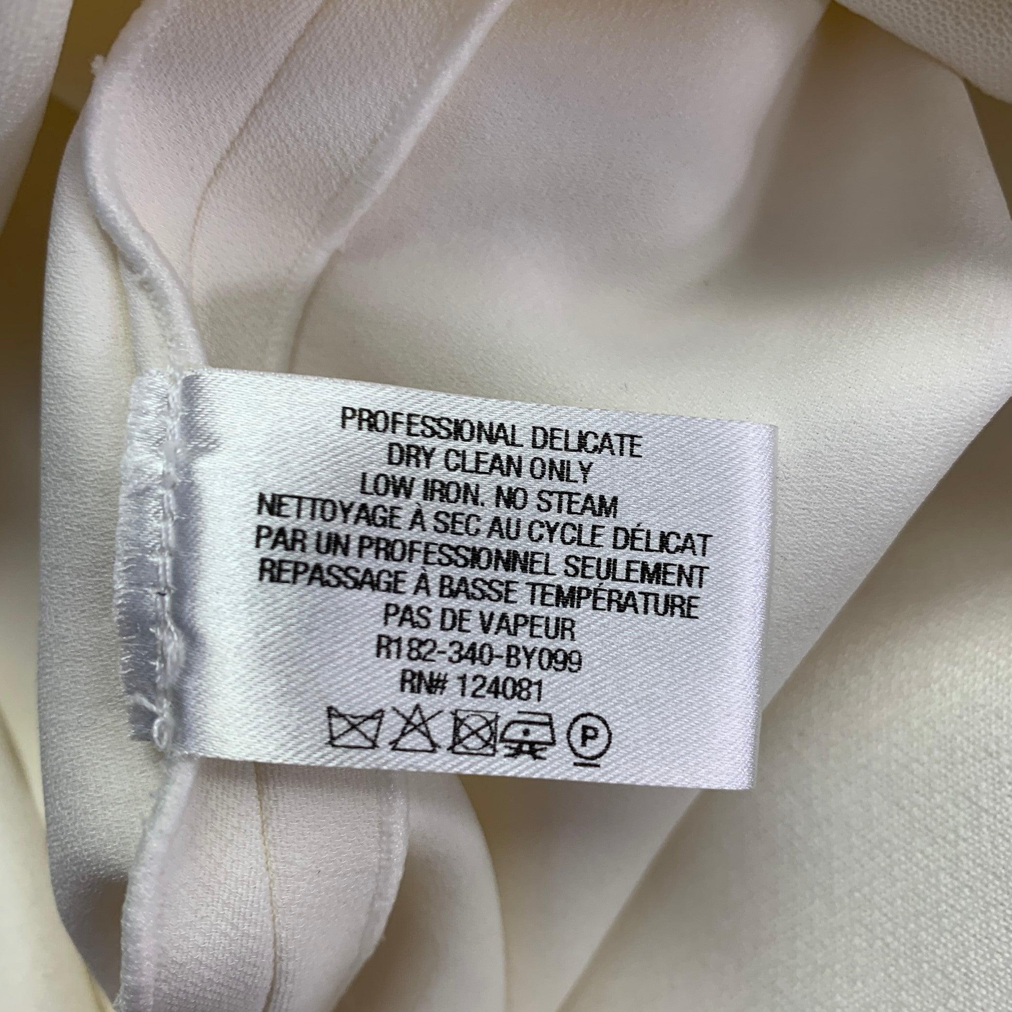 PROENZA SCHOULER Size 8 Cream Black Viscose Blend Ruffle Cocktail Dress For Sale 3