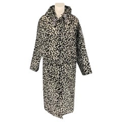 PROENZA SCHOULER Size M/L Black White Spotted Polyeurethane Raincoat