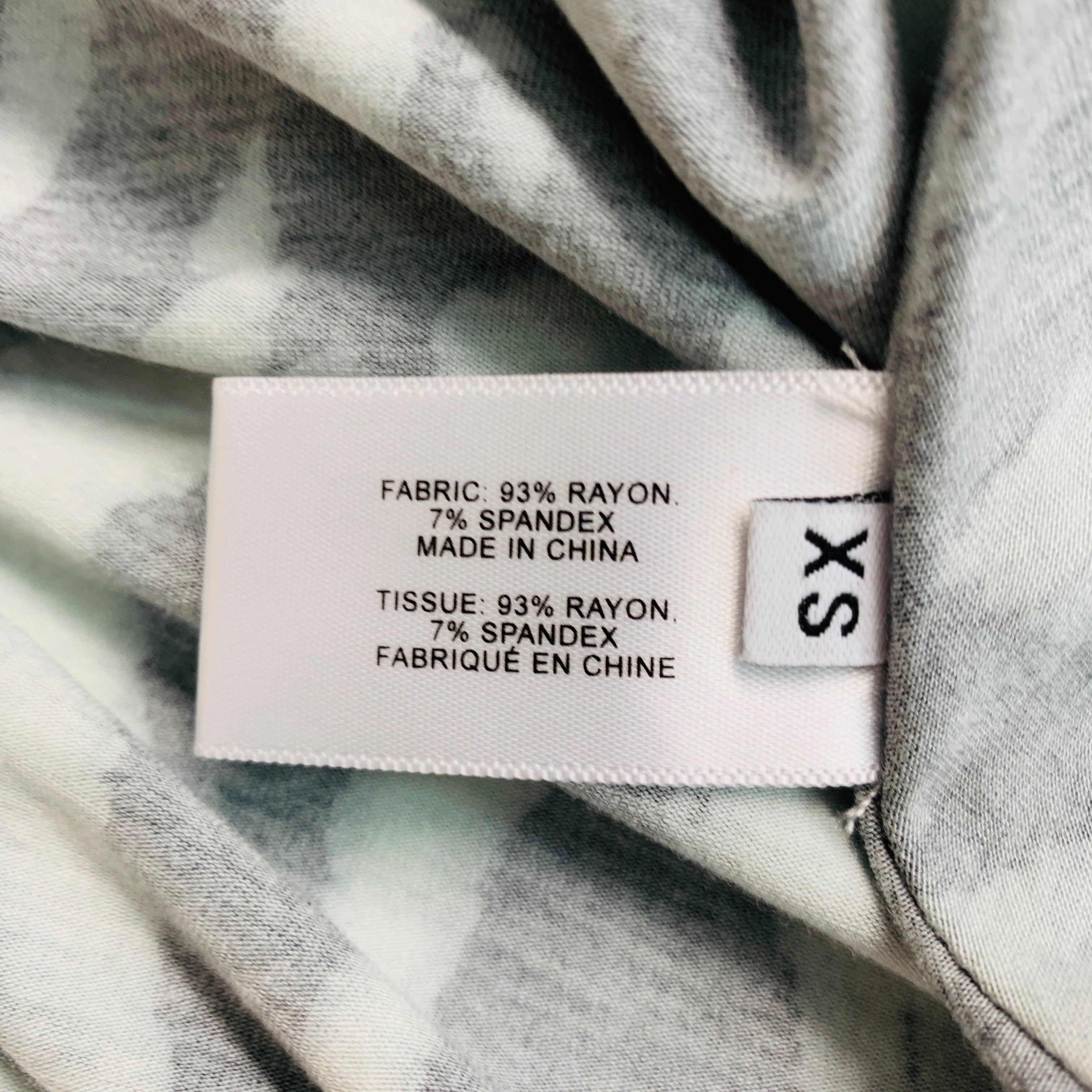 PROENZA SCHOULER Taille XS Noir Vert Rayon Blend Marbled Casual Top en vente 3
