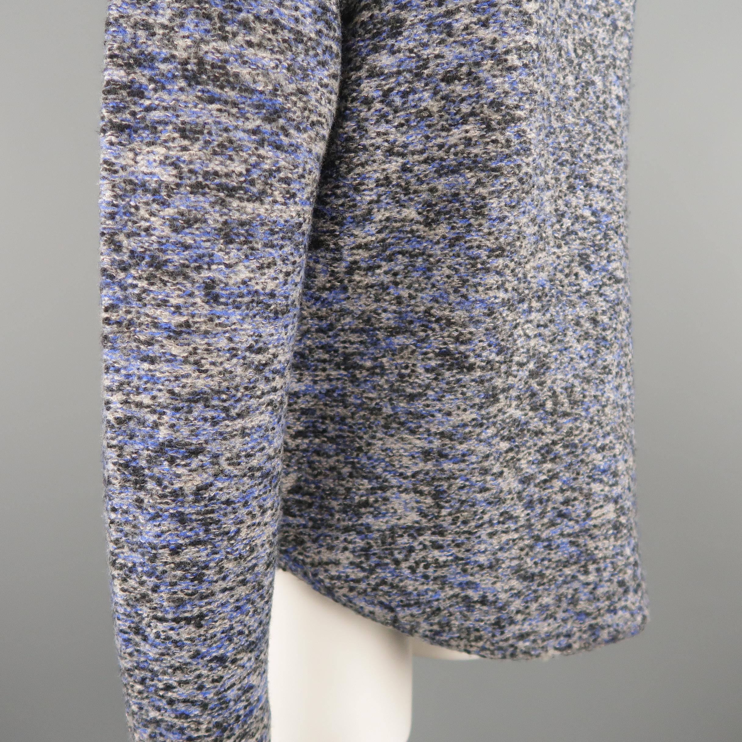 PROENZA SCHOULER Size XS Blue & Grey Heathered Marble Wool Blend Sweater In Excellent Condition In San Francisco, CA