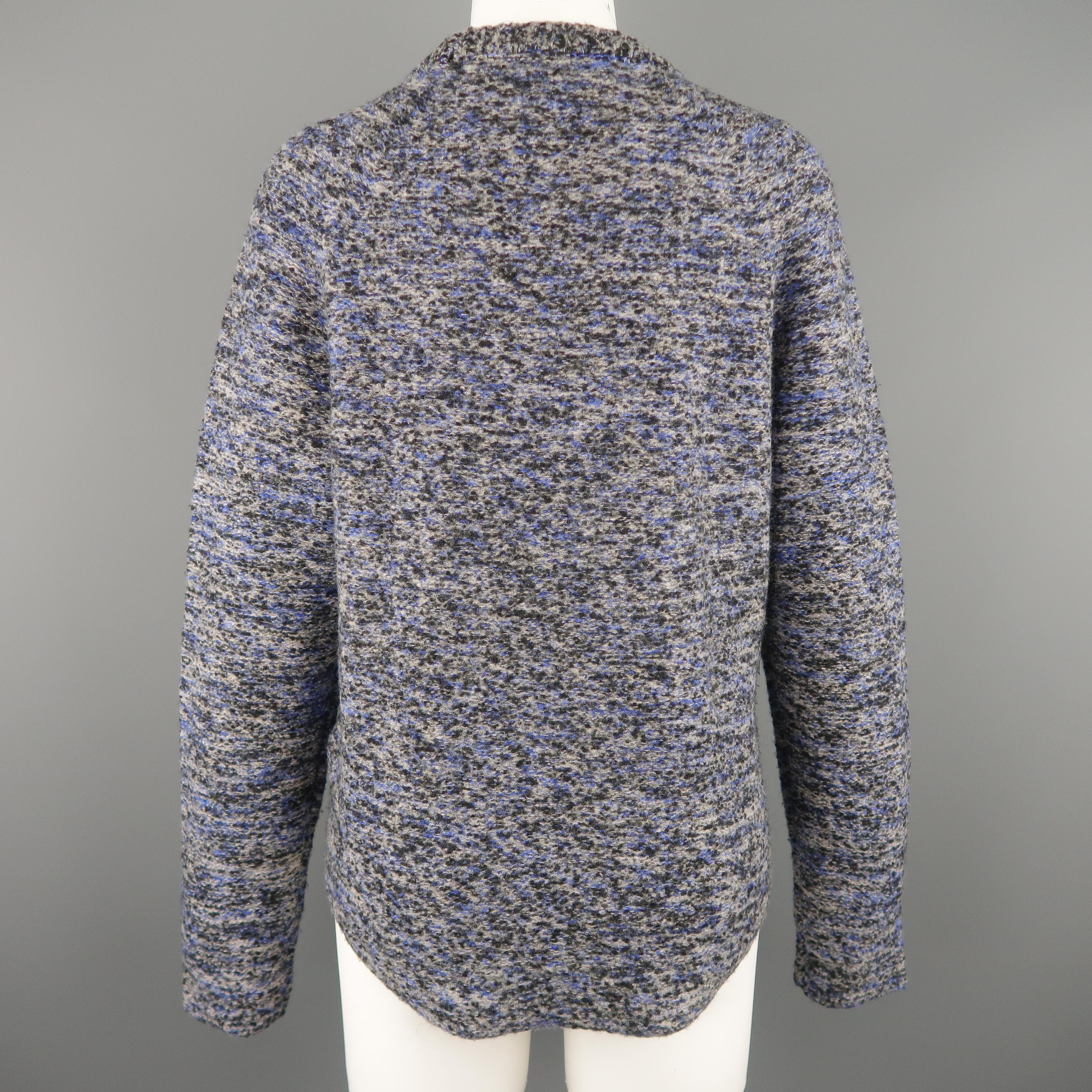 Women's PROENZA SCHOULER Size XS Blue & Grey Heathered Marble Wool Blend Sweater