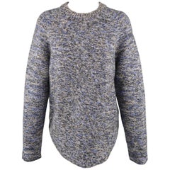 Vintage PROENZA SCHOULER Size XS Blue & Grey Heathered Marble Wool Blend Sweater