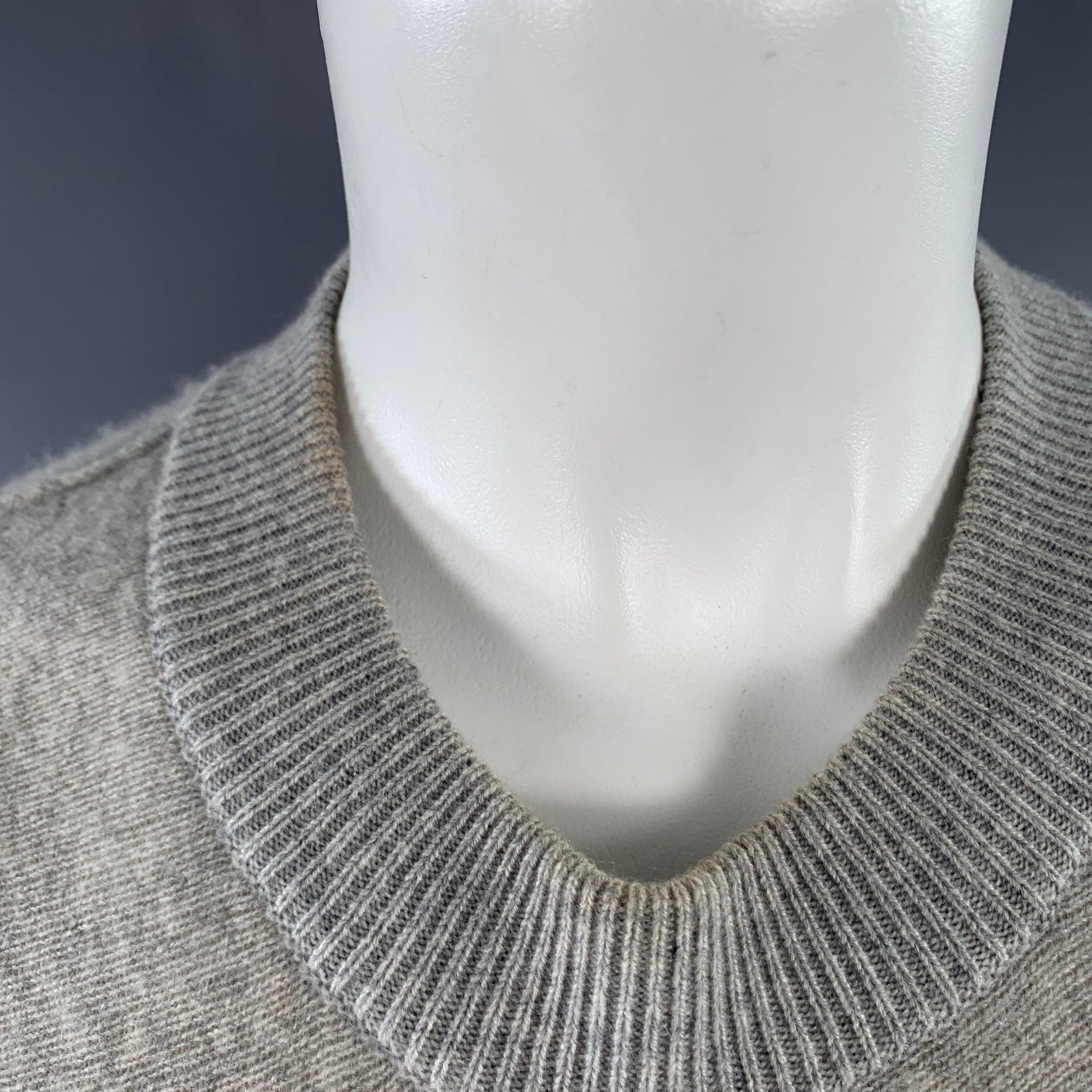 PROENZA SCHOULER Size XS Heather Grey Cashmere Blend Crew Neck Large Pockets Pullover For Sale 5