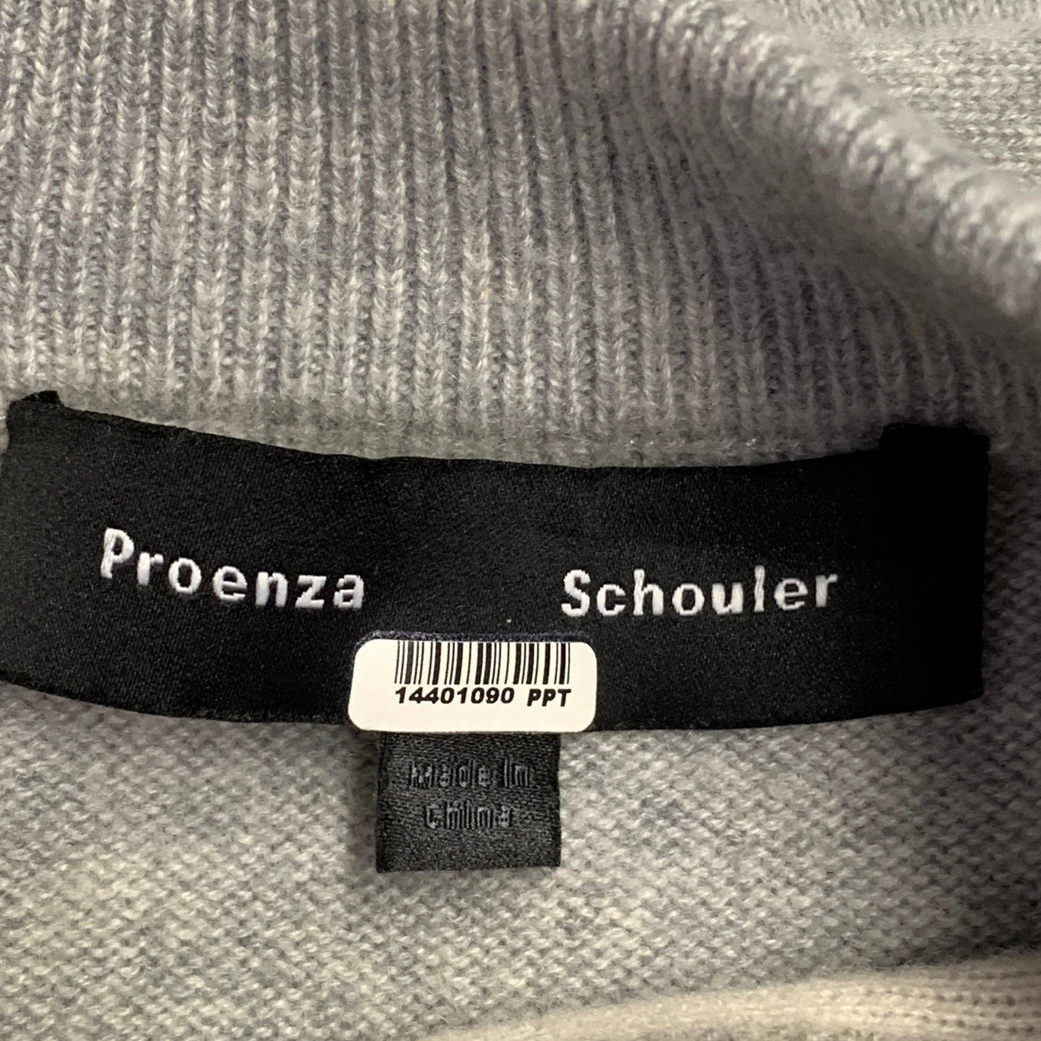 PROENZA SCHOULER Size XS Heather Grey Cashmere Blend Crew Neck Large Pockets Pullover For Sale 6