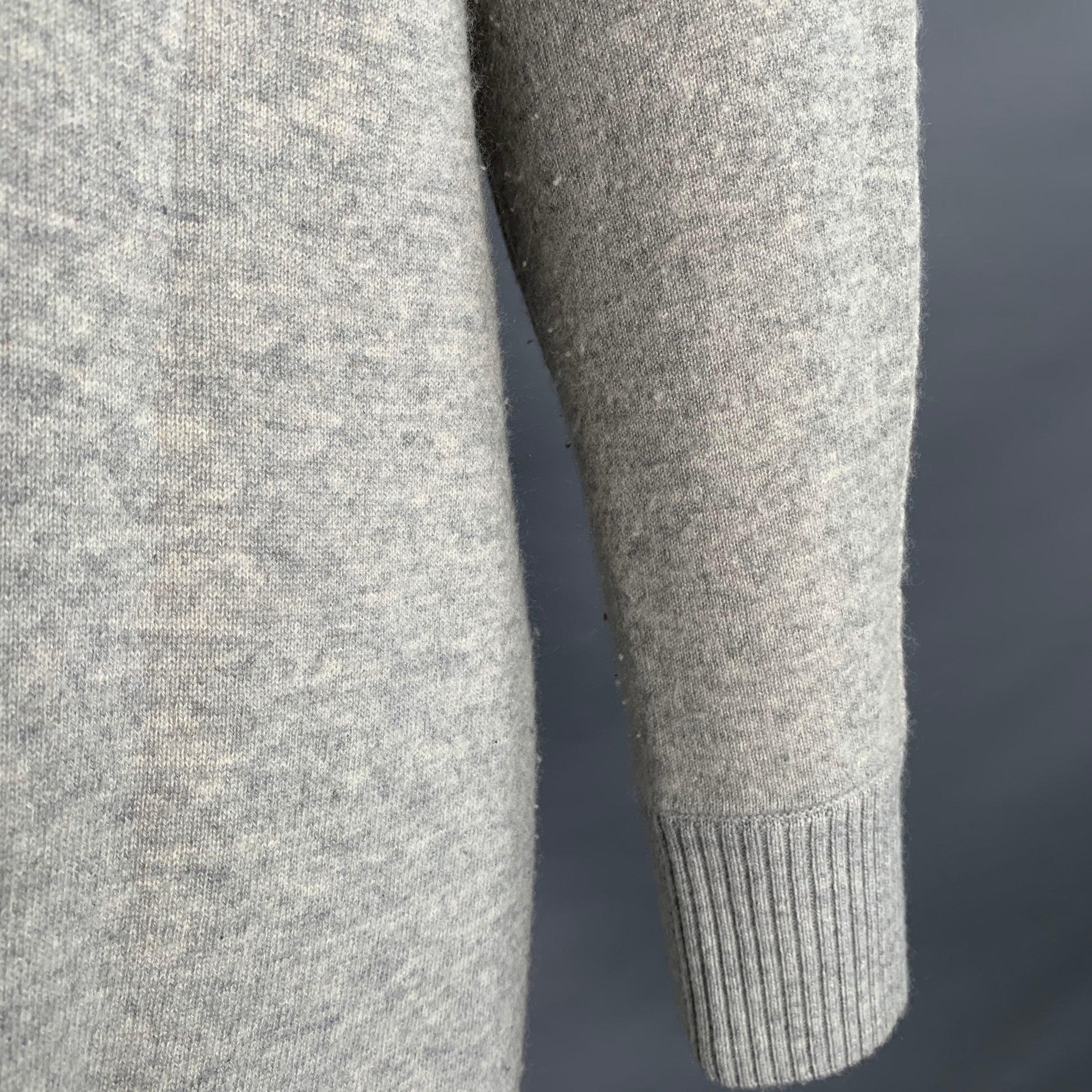 Women's PROENZA SCHOULER Size XS Heather Grey Cashmere Blend Crew Neck Large Pockets Pullover For Sale
