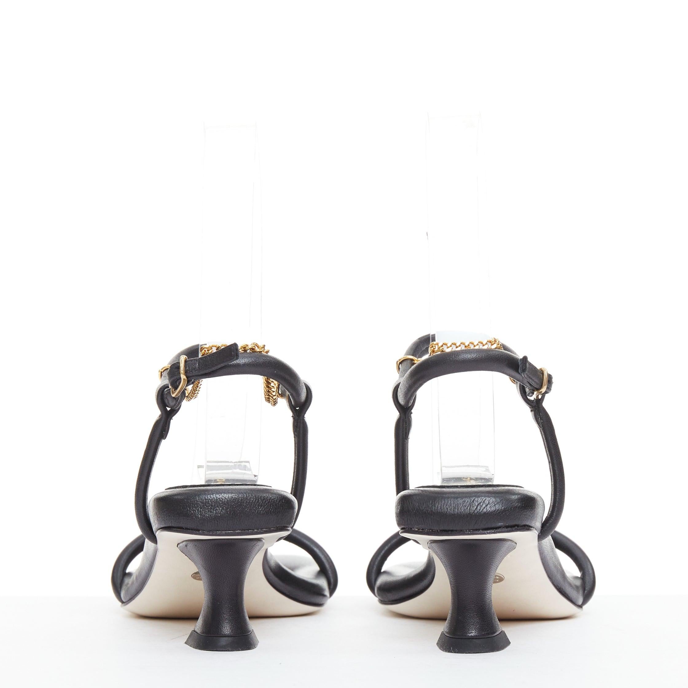De las mujeres PROENZA SCHOULER Sofia Sandalias acolchadas de eslabones de cadena dorada y piel negra EU35 en venta