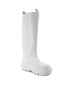 Proenza Schouler Storm White Knee High Leather Boots Size UK 8