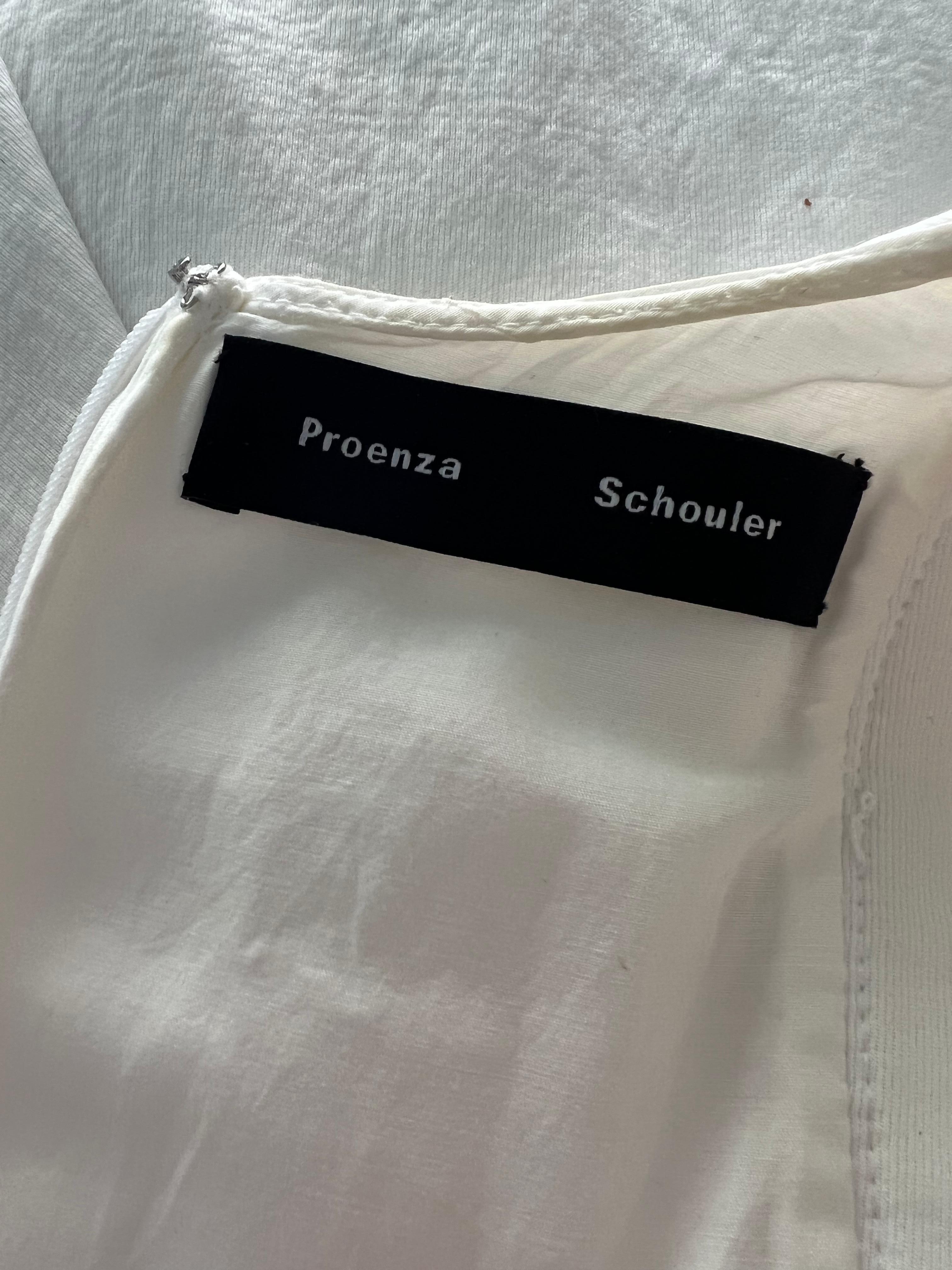 Proenza Schouler Weißes Baumwoll-Minikleid, Größe 4 im Angebot 5