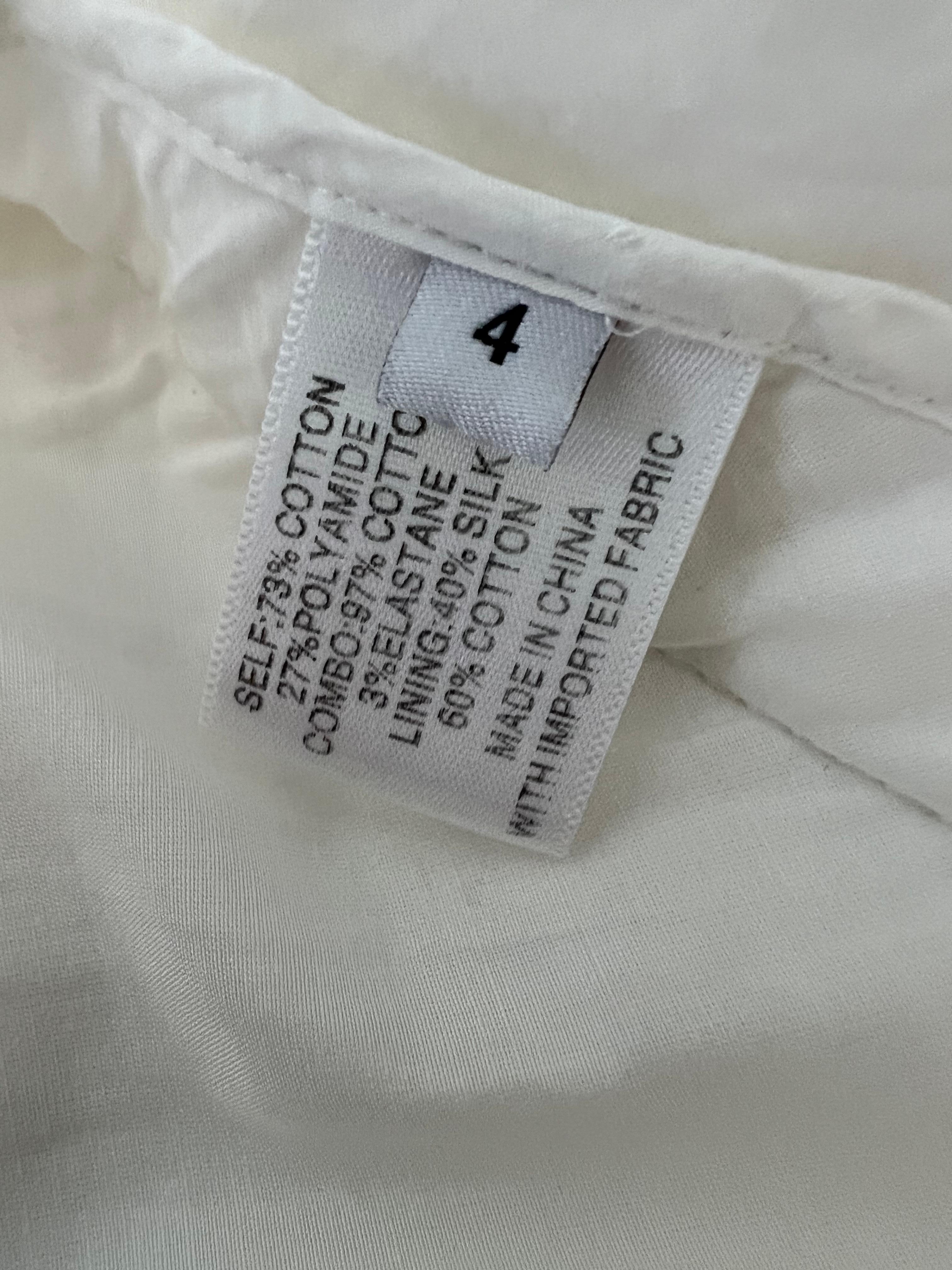 Proenza Schouler White Cotton Mini Dress, Size 4 For Sale 4
