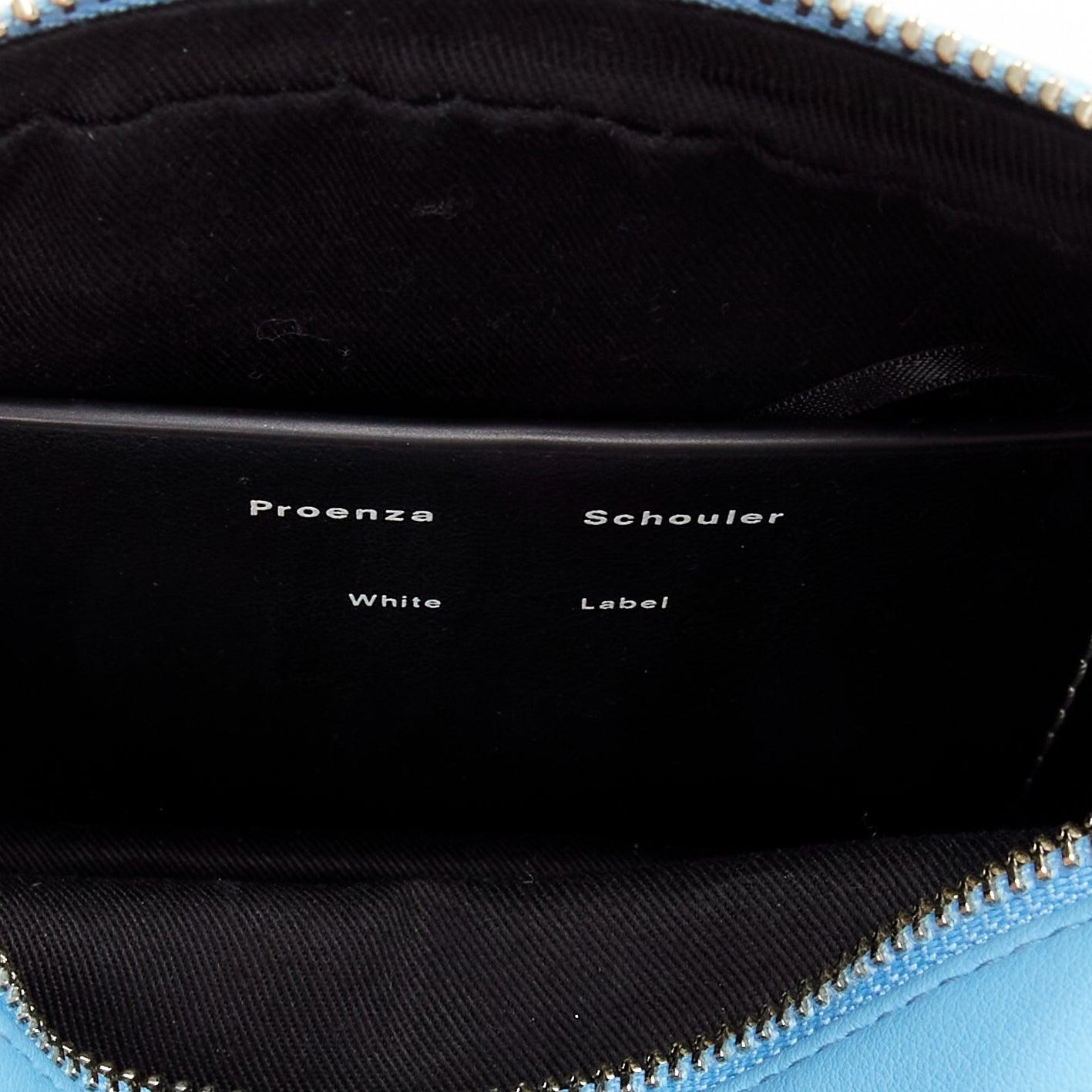 PROENZA SCHOULER White Label blue leather silver zipper crossbody camera bag For Sale 6