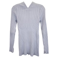 Proenza Schouler White Label Rib Knit Zip Cardigan in Light Blue Cotton