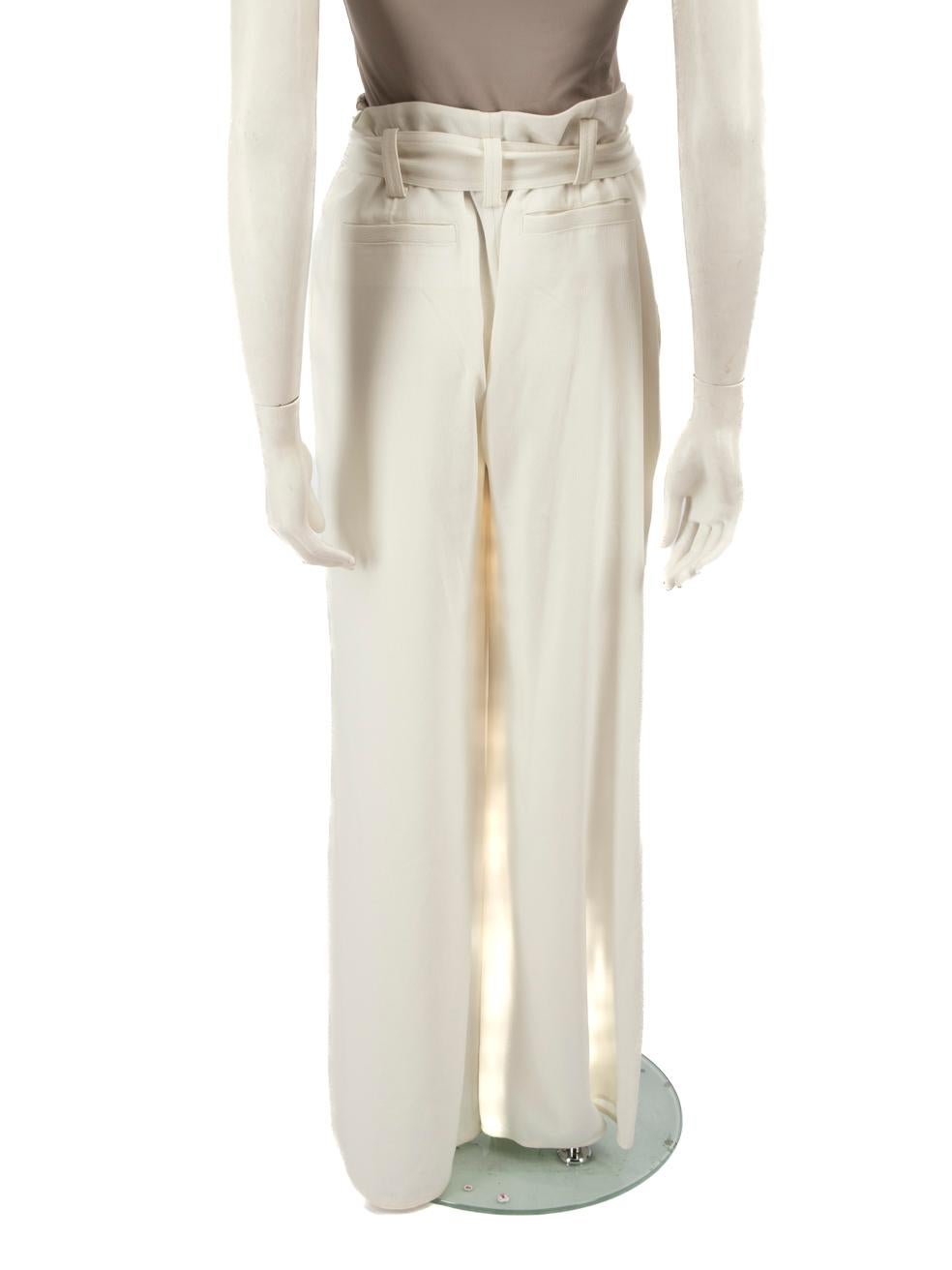 Gray Proenza Schouler White Wide High Rise Trousers Size XS For Sale
