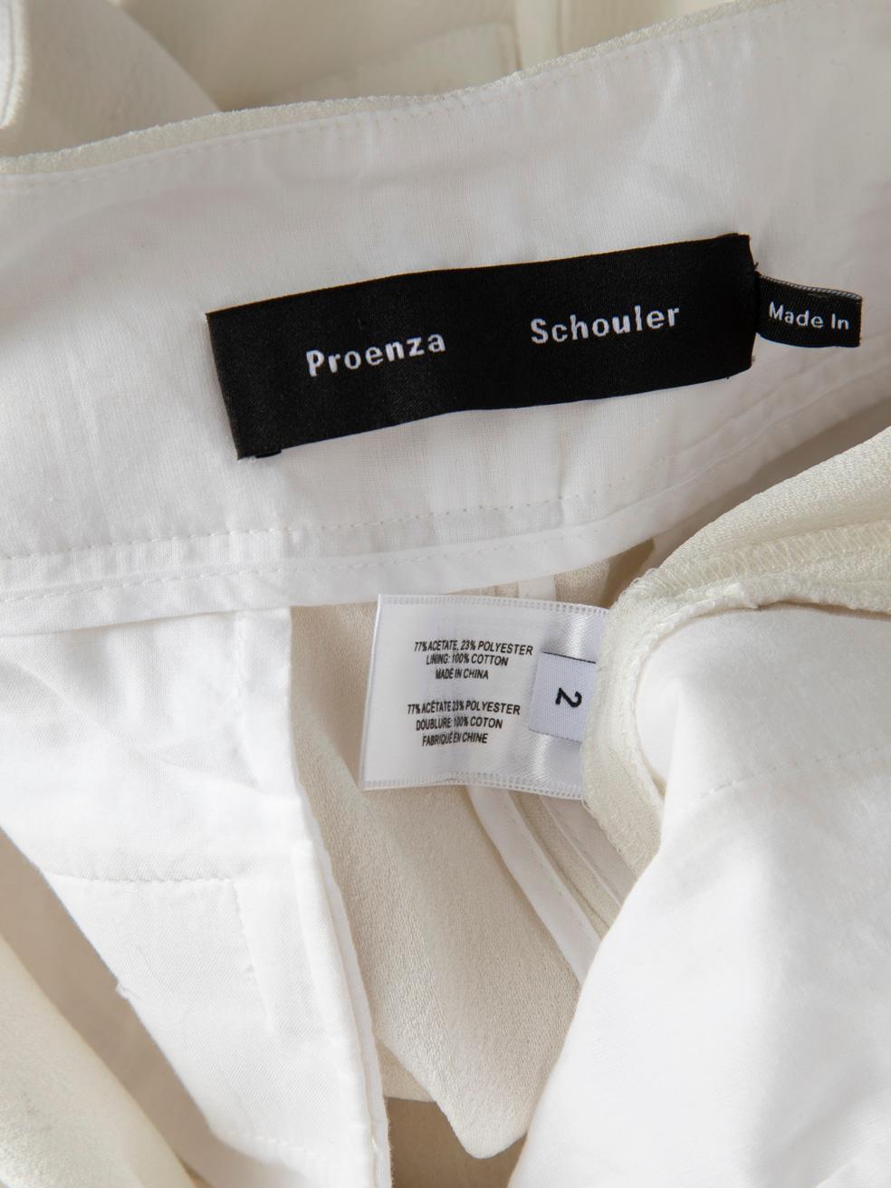 Proenza Schouler White Wide High Rise Trousers Size XS For Sale 1
