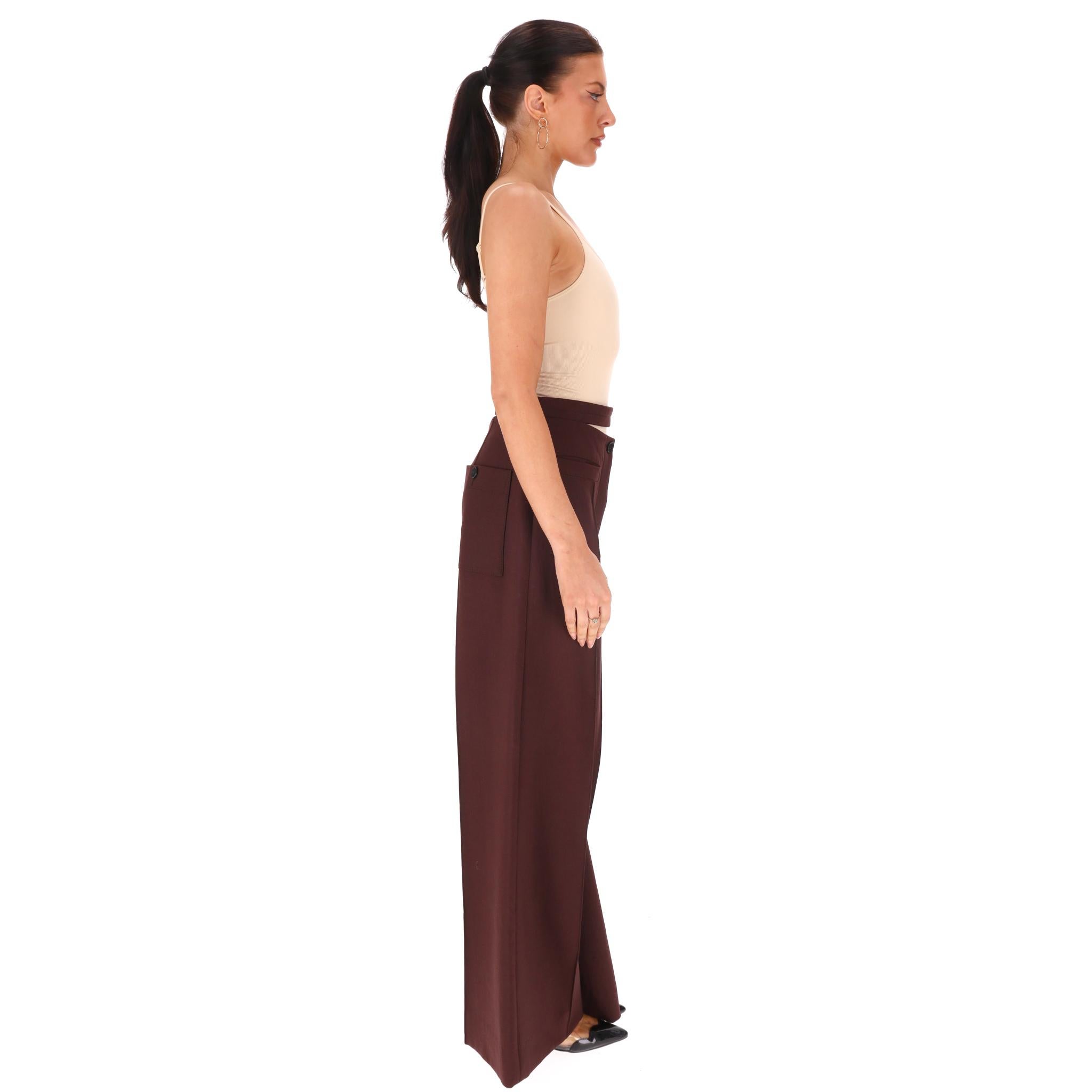 Noir Proenza Schouler Pantalon en laine à jambes larges en vente