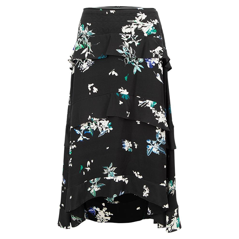 Proenza Schouler Women's Black Floral Layered Midi Skirt