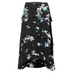 Proenza Schouler Women's Black Floral Layered Midi Skirt