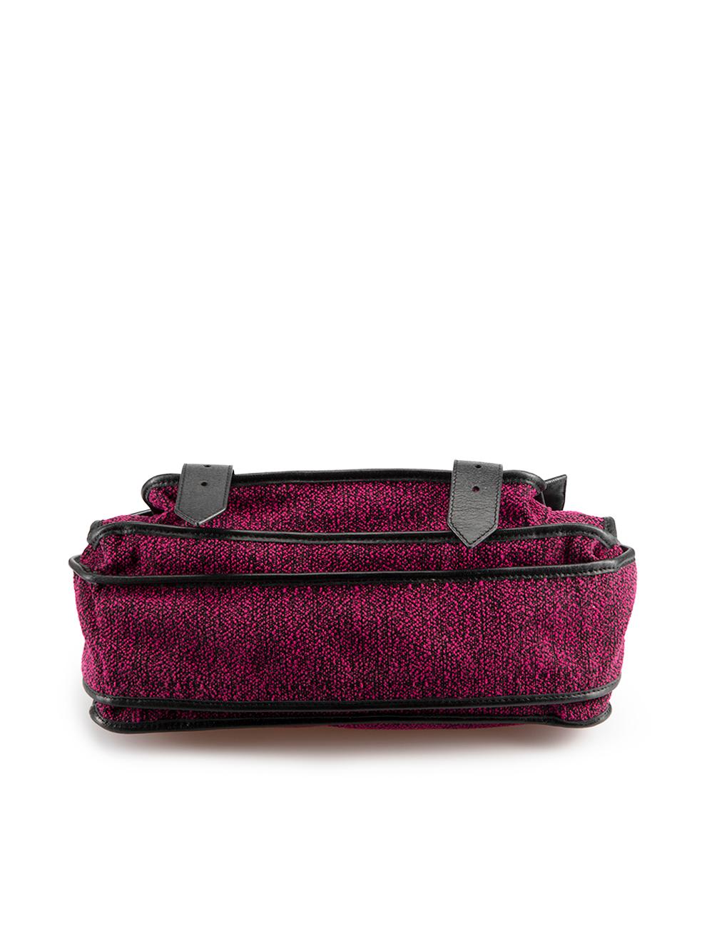 Proenza Schouler Women's Pink Tweed & Calfskin Leather Satchel Bag For Sale 1