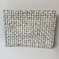 Proenza Schouler Pochette in tweed intrecciato nero/bianco in pelle Designer Stile Celebre