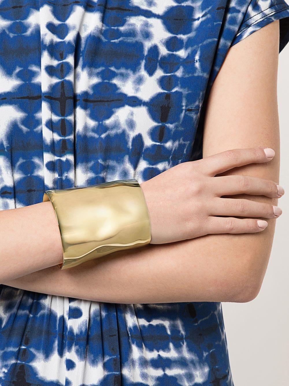 Women's Proenza Schouler XL Gold Hammered Cuff Bracelet