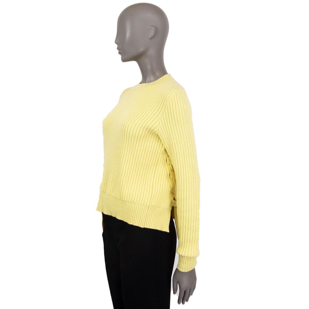 PROENZA SCHOULER gelber ACE-UP CROPPED Pullover aus Wolle & Kaschmir S Damen im Angebot