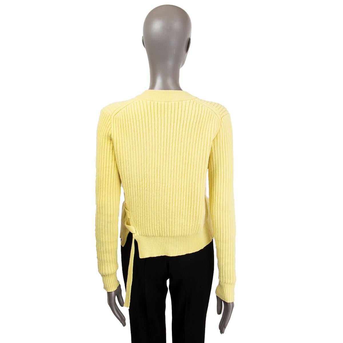 PROENZA SCHOULER yellow wool & cashmere LACE-UP CROPPED Sweater S For Sale 1