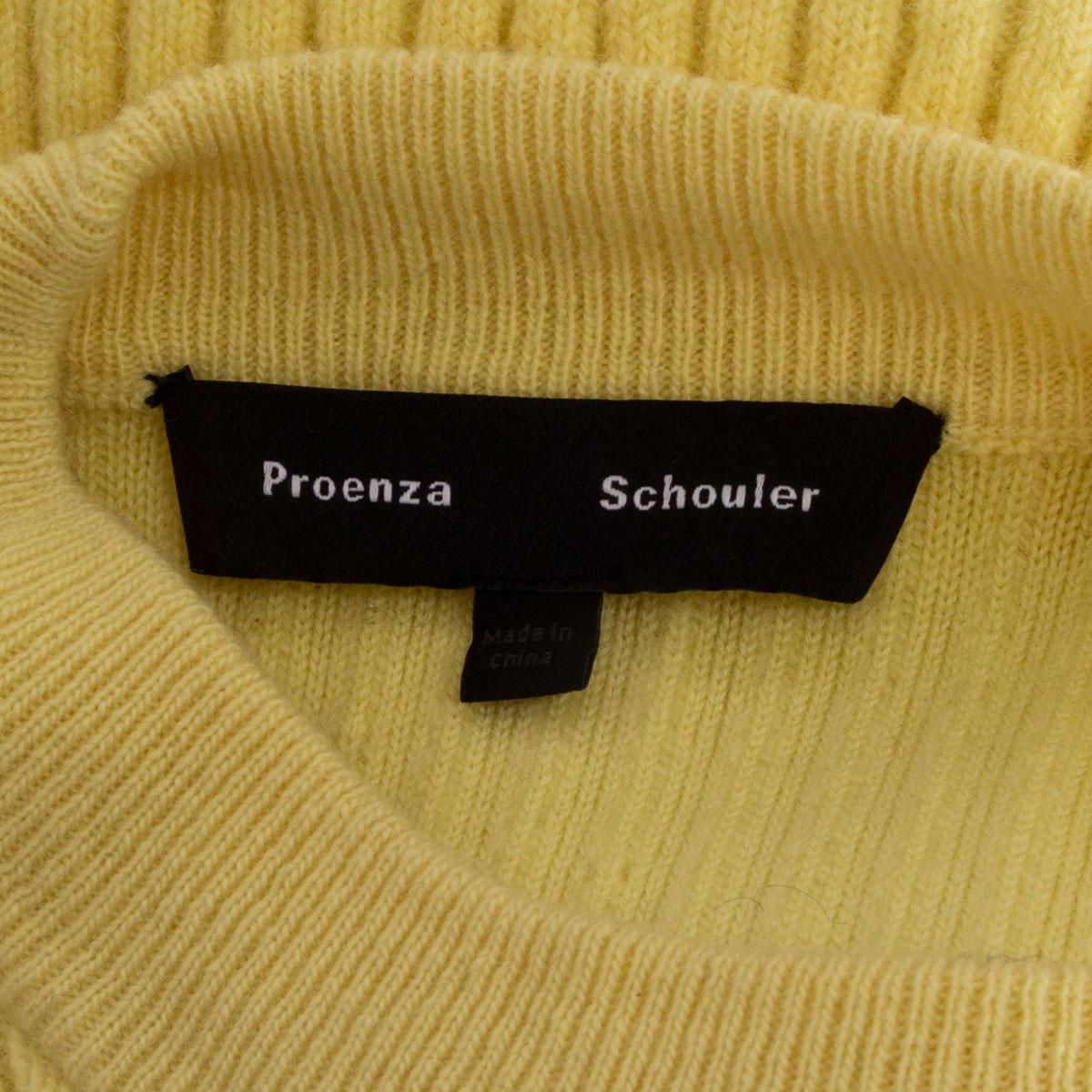 PROENZA SCHOULER gelber ACE-UP CROPPED Pullover aus Wolle & Kaschmir S im Angebot 2