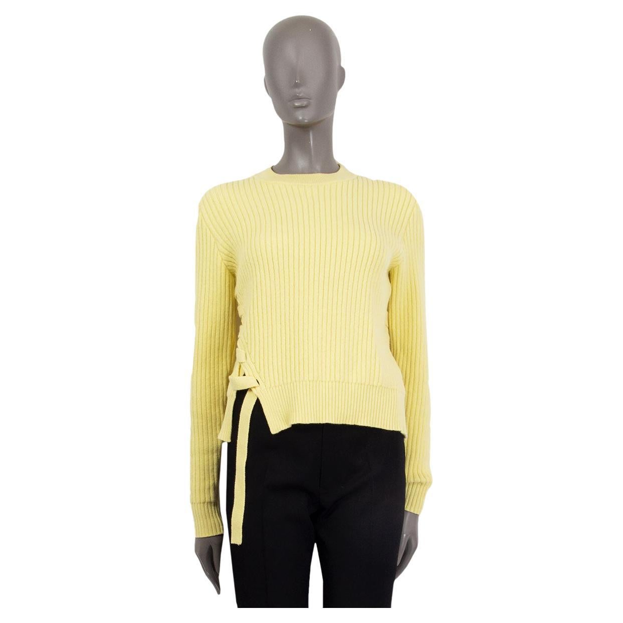 PROENZA SCHOULER gelber ACE-UP CROPPED Pullover aus Wolle & Kaschmir S