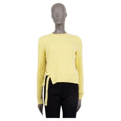 PROENZA SCHOULER yellow wool & cashmere LACE-UP CROPPED Sweater S