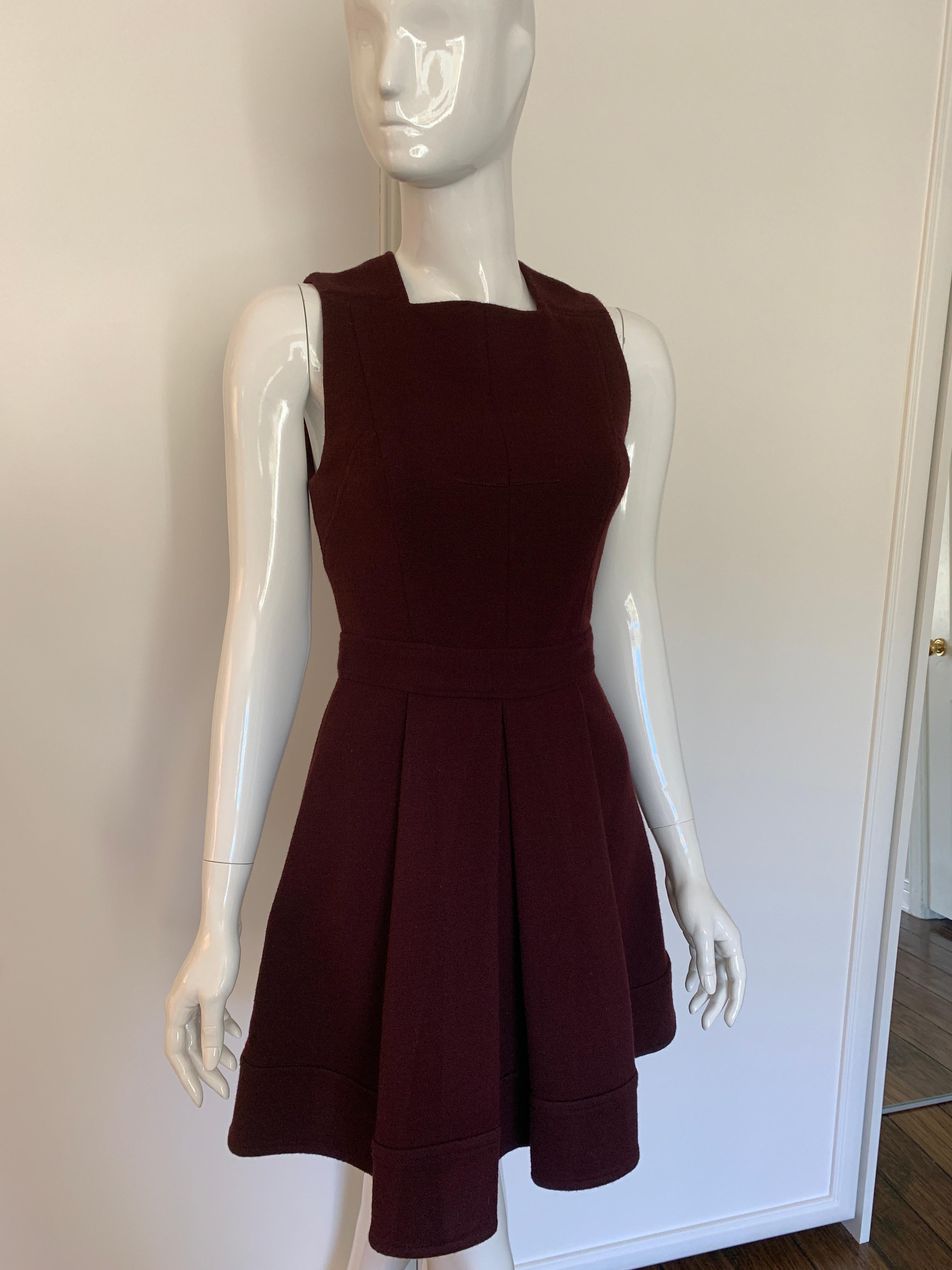Proenza Shouler Aubergine Fit and Flare Dress Size 4  In Excellent Condition In Thousand Oaks, CA