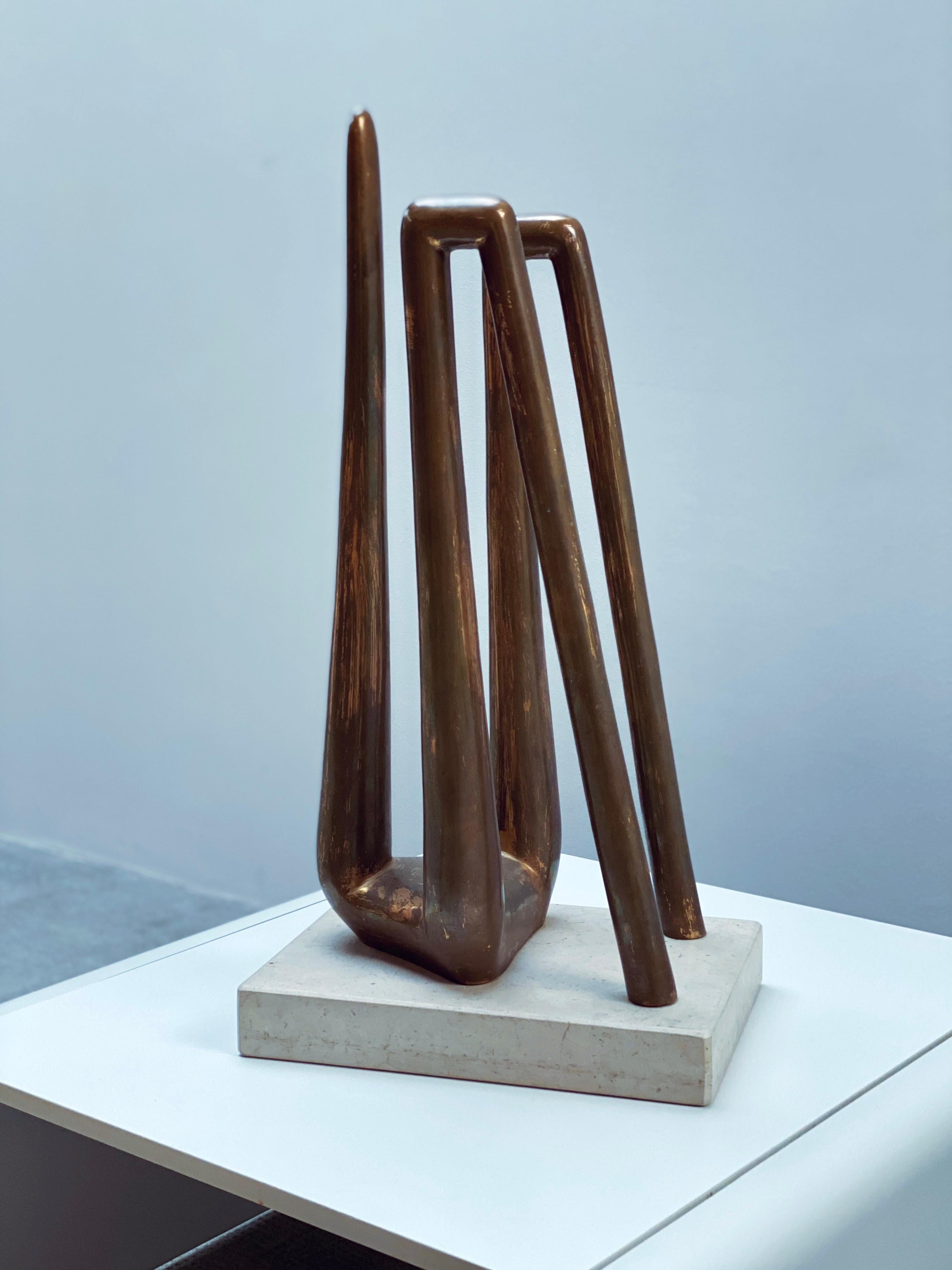ANSELMO OBLETTER SCULPTURE EN BRONZE FEMME NUE STYLISÉE en vente 3