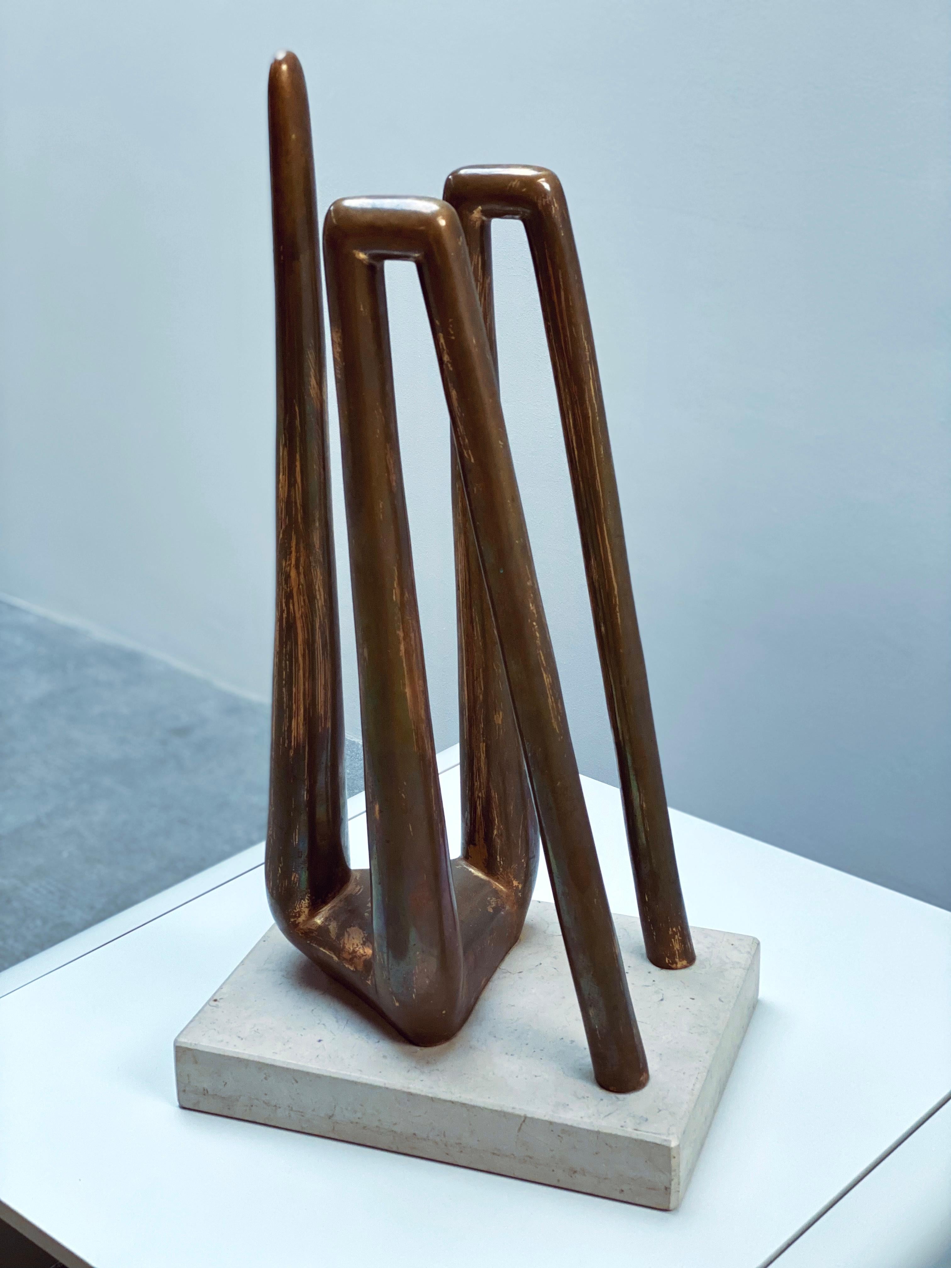 ANSELMO OBLETTER SCULPTURE EN BRONZE FEMME NUE STYLISÉE en vente 4