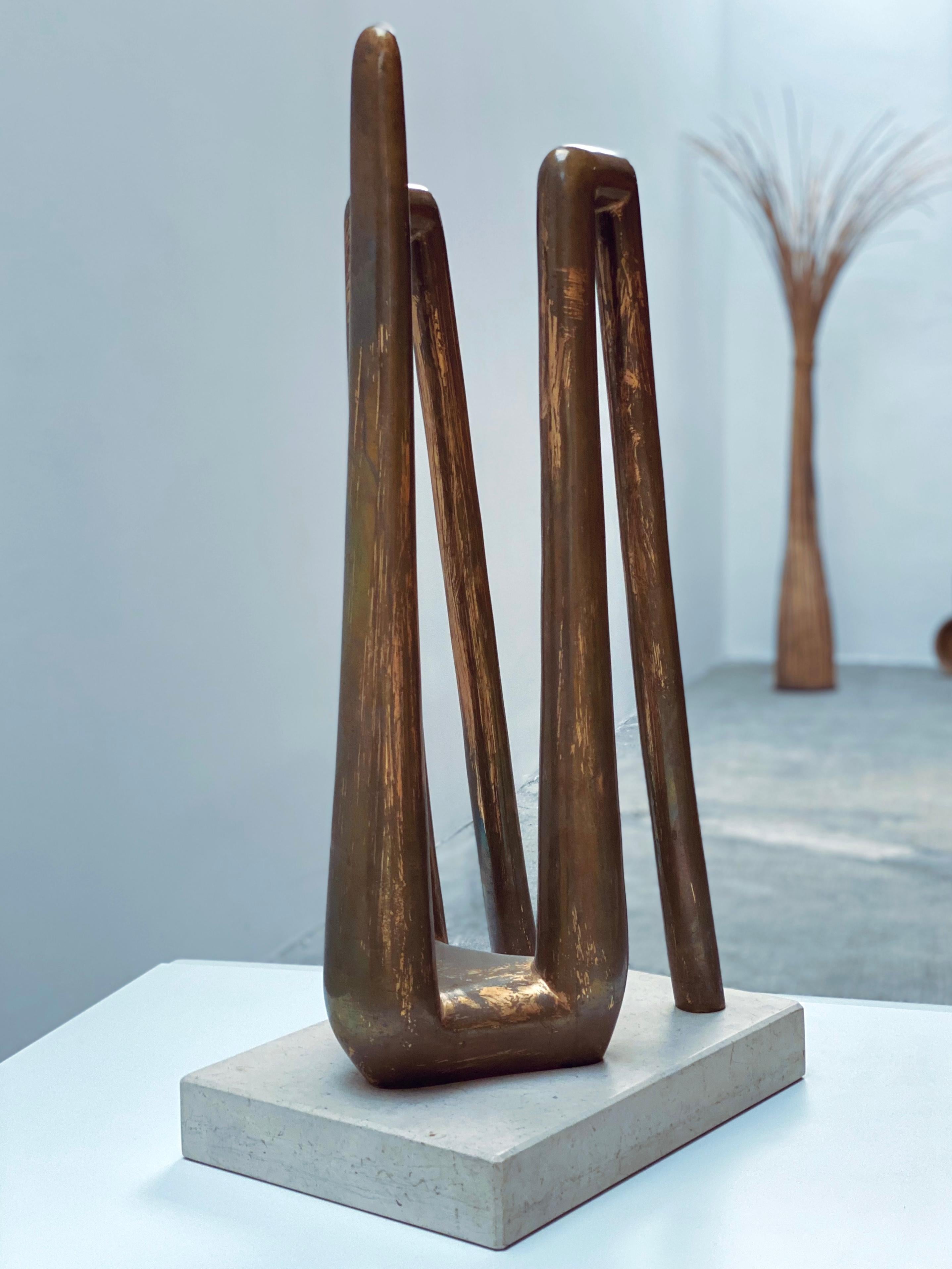 ANSELMO OBLETTER SCULPTURE EN BRONZE FEMME NUE STYLISÉE en vente 1