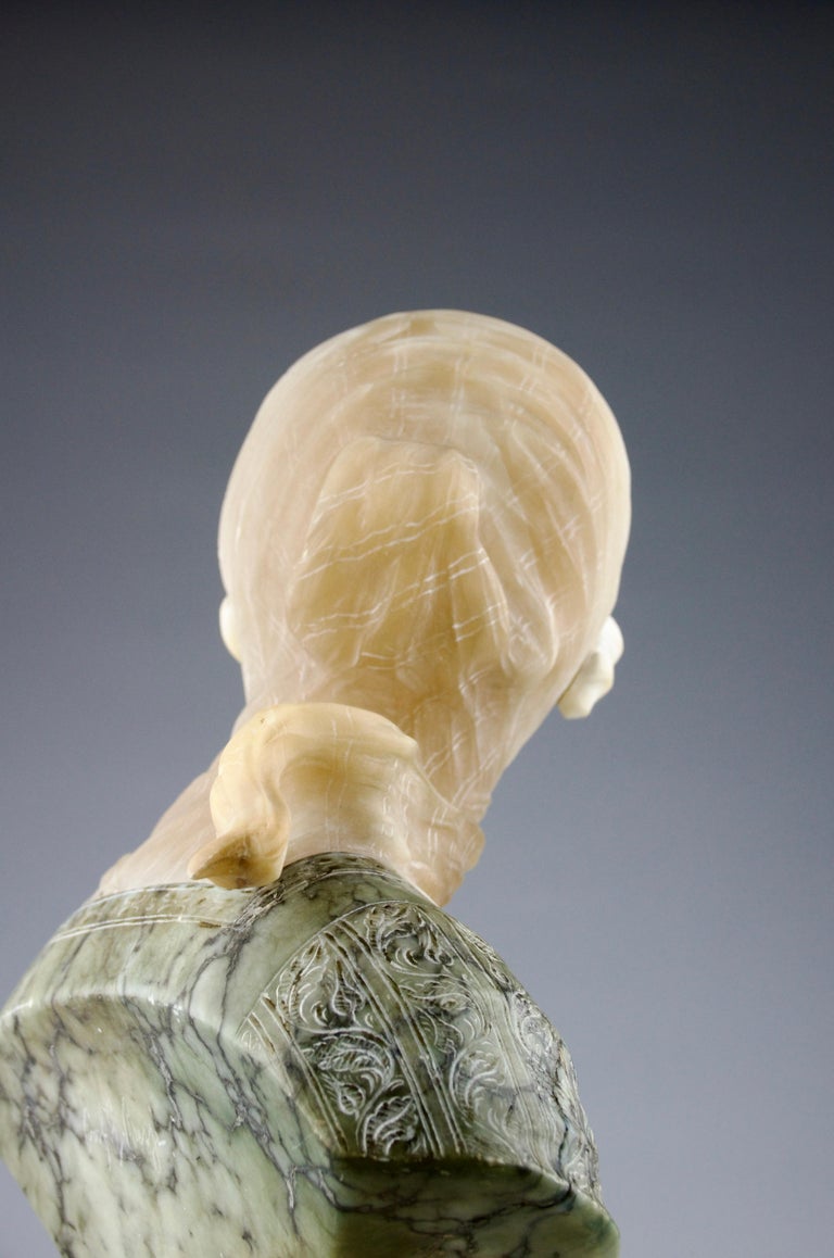 Prof. Giuseppe Bessi, Bust of Crowned Woman, Italy 19th Century